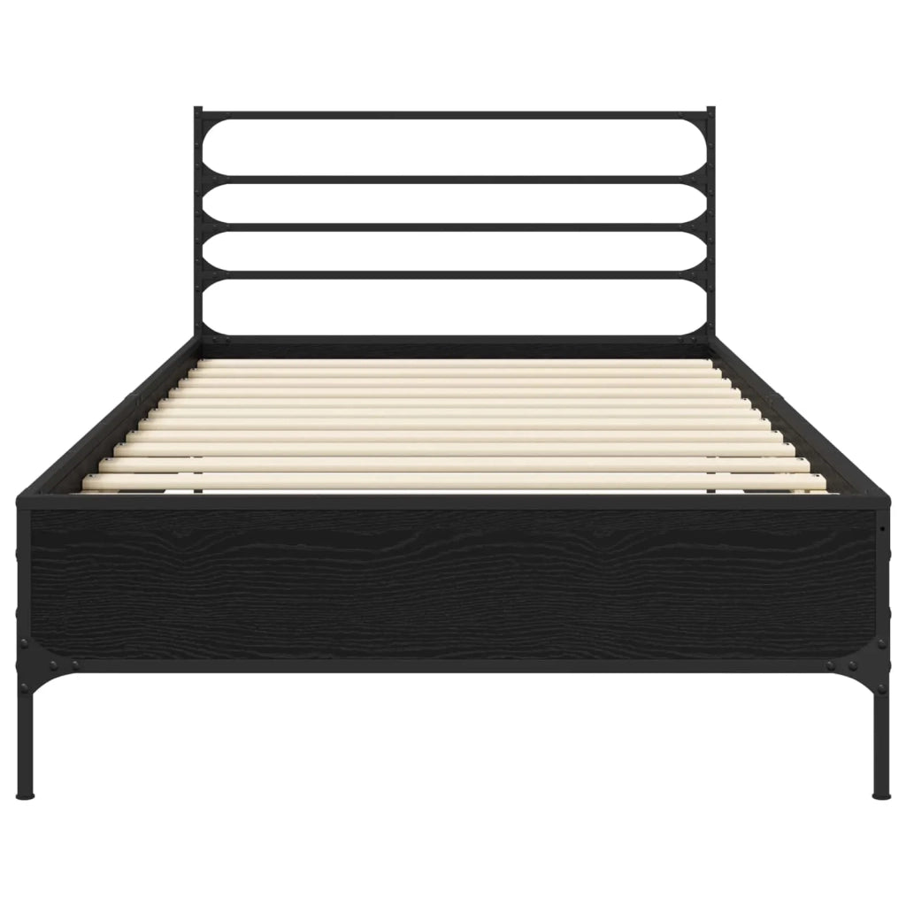 Struttura del letto-Giroletto Rovere Nero 80 x 200 cm 698202