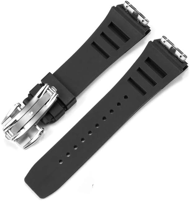 Canda di guardia in gomma da 25 mm-20 mm adatto per Richard Mille RM011 Serie Bracciale Vicchia Standing Cingcio d'oro