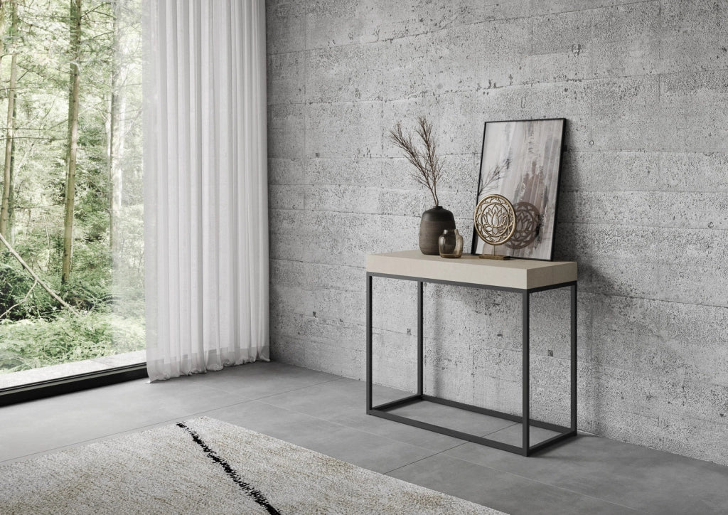 Consolle Allungabile 90-196x40x77 cm Nordica Small Cashmere Telaio Antracite