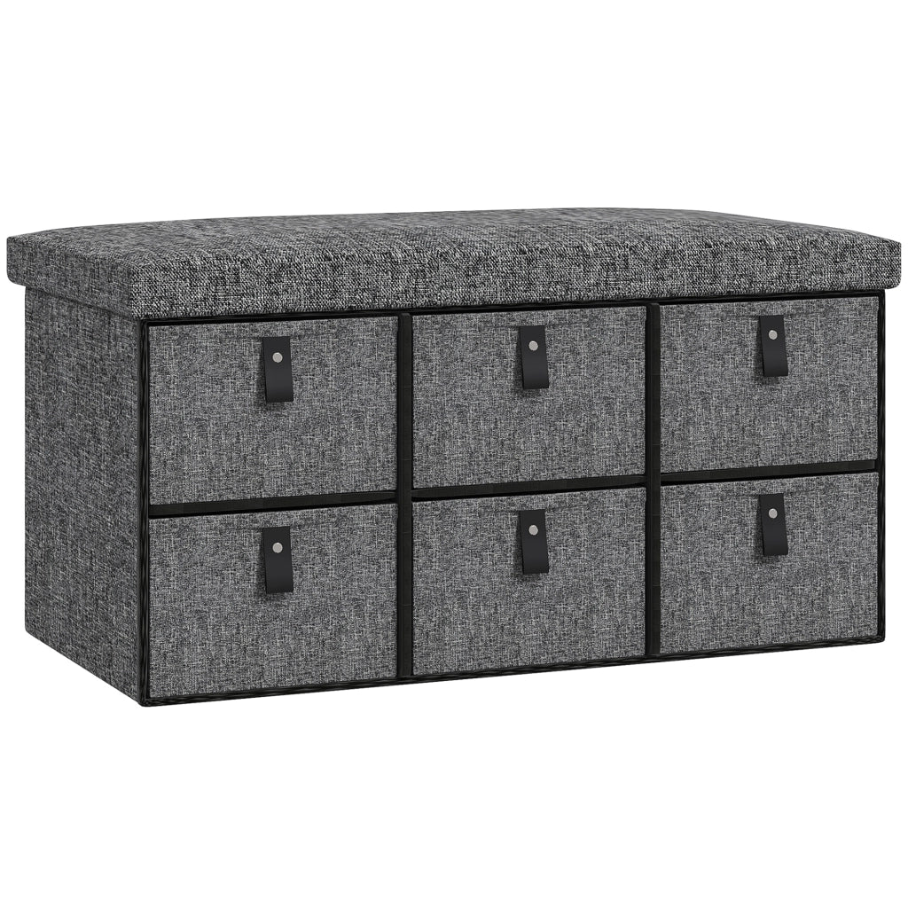 Panca Scarpiere Imbottita ¨C zephmum ¨C Grigio 6 Scomparti
