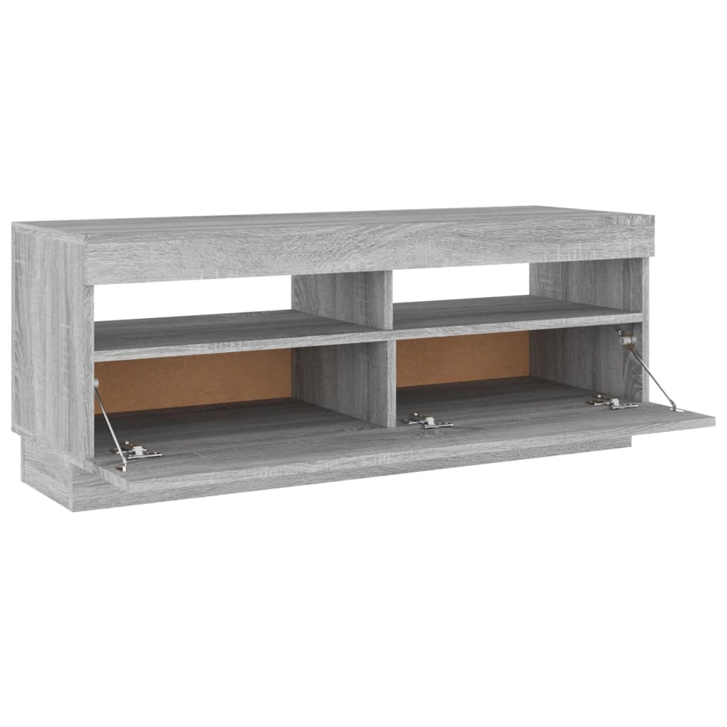 Mobile TV multimediale mensola TV credenza mobile TV sala da pranzo soggiorno camera da letto con luci LED Sonoma 100 x 35 x 40 cm grigio 02_0026795