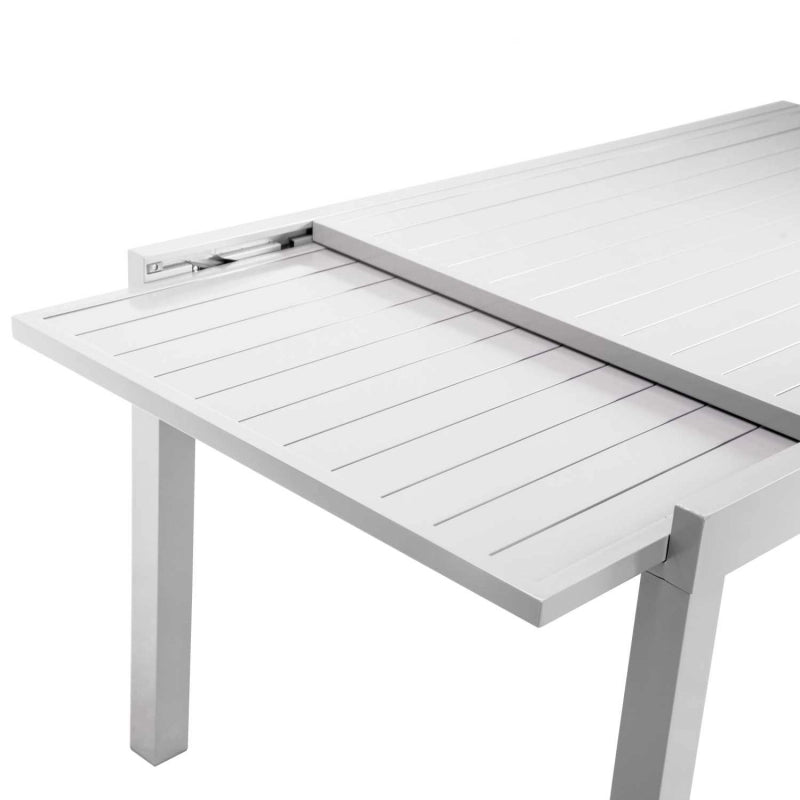 Tavolo alluminio sullivan allungabile bianco cm 90/180x90h73