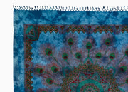 Telo Mare Spiaggia Grande Antisabbia Parasole Modello Batik Piuma - Piuma - Blu