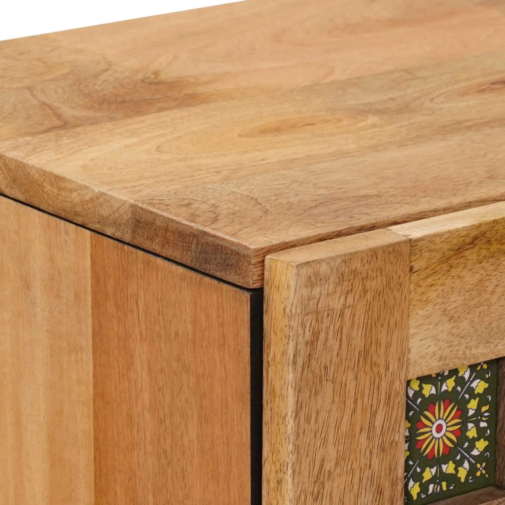 Credenza Naturale 40 x 33 x 110 cm Legno di mango massello