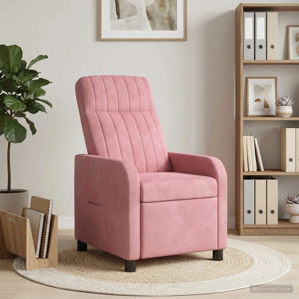 Divano Sedia-Poltrona reclinabile Rosa Velluto (V)