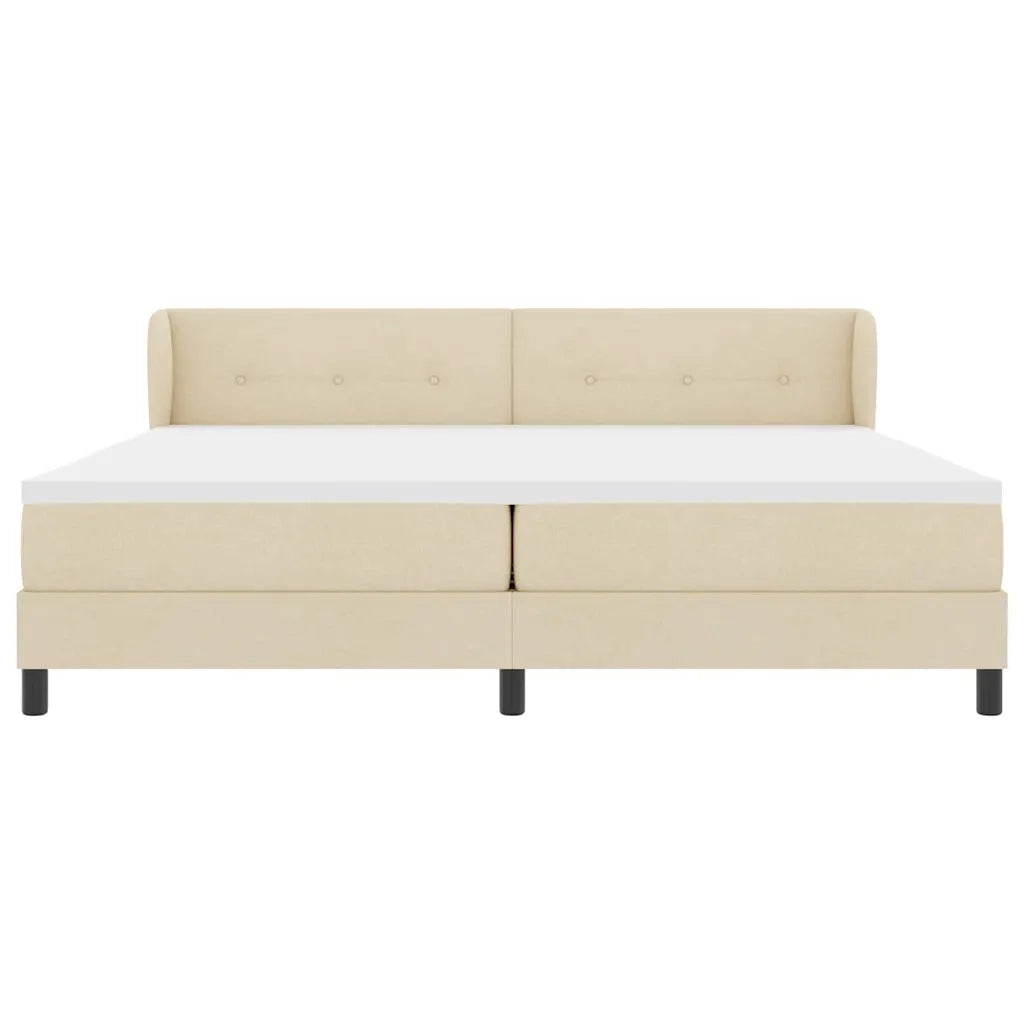 Letto a molle con materasso Crema 200 x 200 cm Tessuto 3340050