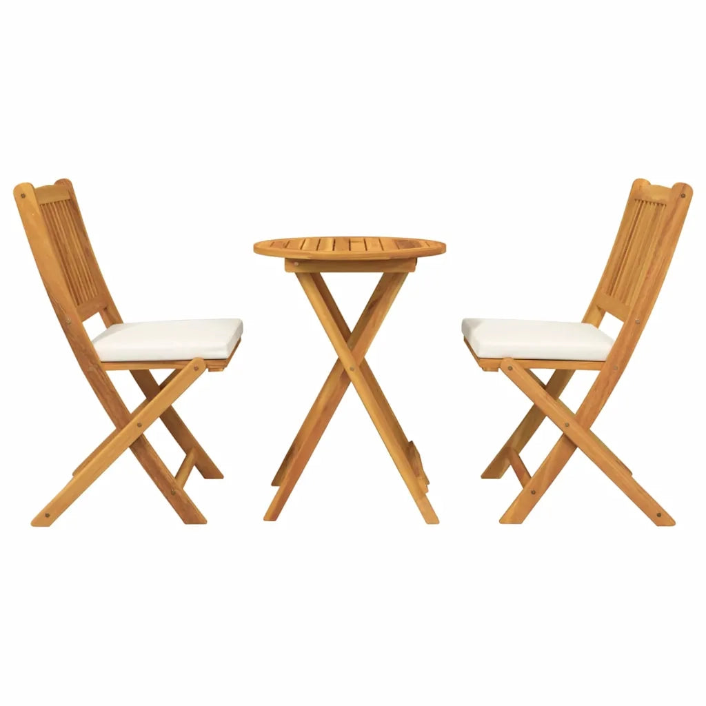 Set Bistro da Giardino 3 pz | Set Salotto da Giardino Marrone Legno di Acacia Massello