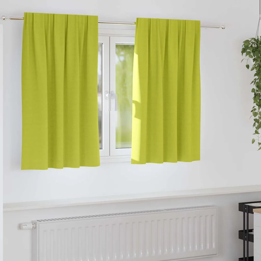 vidaXL Tende con tende 2 pcs Mela verde Poliestere