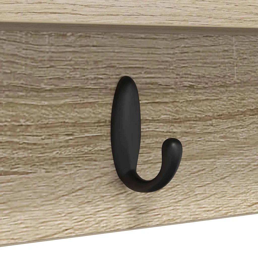 vidaXL Appendiabiti a muro rovere sonoma 80 x 10.5 x 18 cm