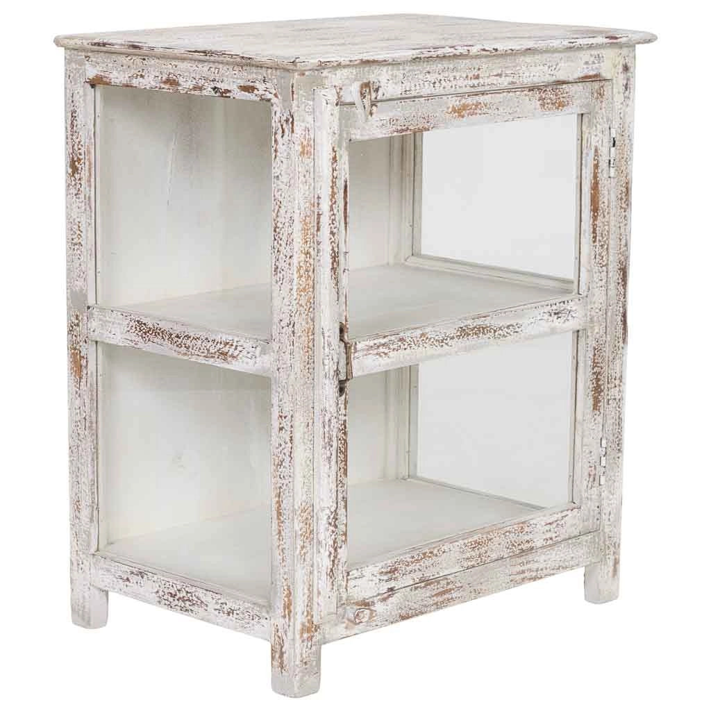 Vetrina in legno bianco 67x46x80 cm
