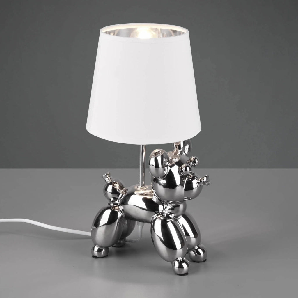 LÚZETE - LAMPADA DA TAVOLO LUCKY CERAMICA ARGENTO E14