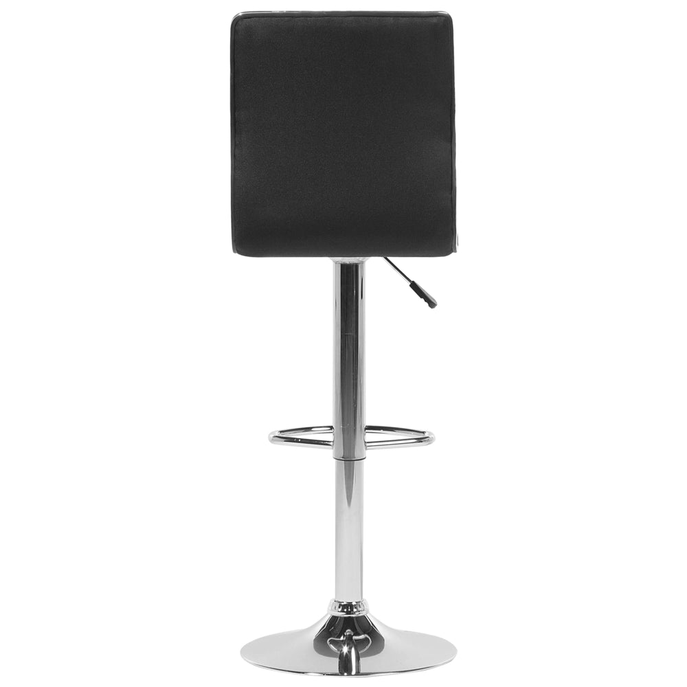Set di 2 Sedie da Bar Sedile in Tessuto Nero Struttura Argento Bancone Girevole Regolabile in Altezza