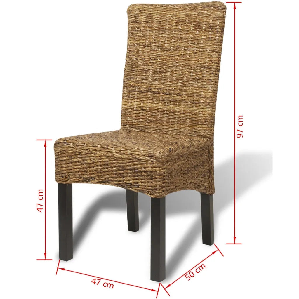 Sedie da Pranzo 2 pz in Abaca e Legno Massello di Mango cod mxl 22578