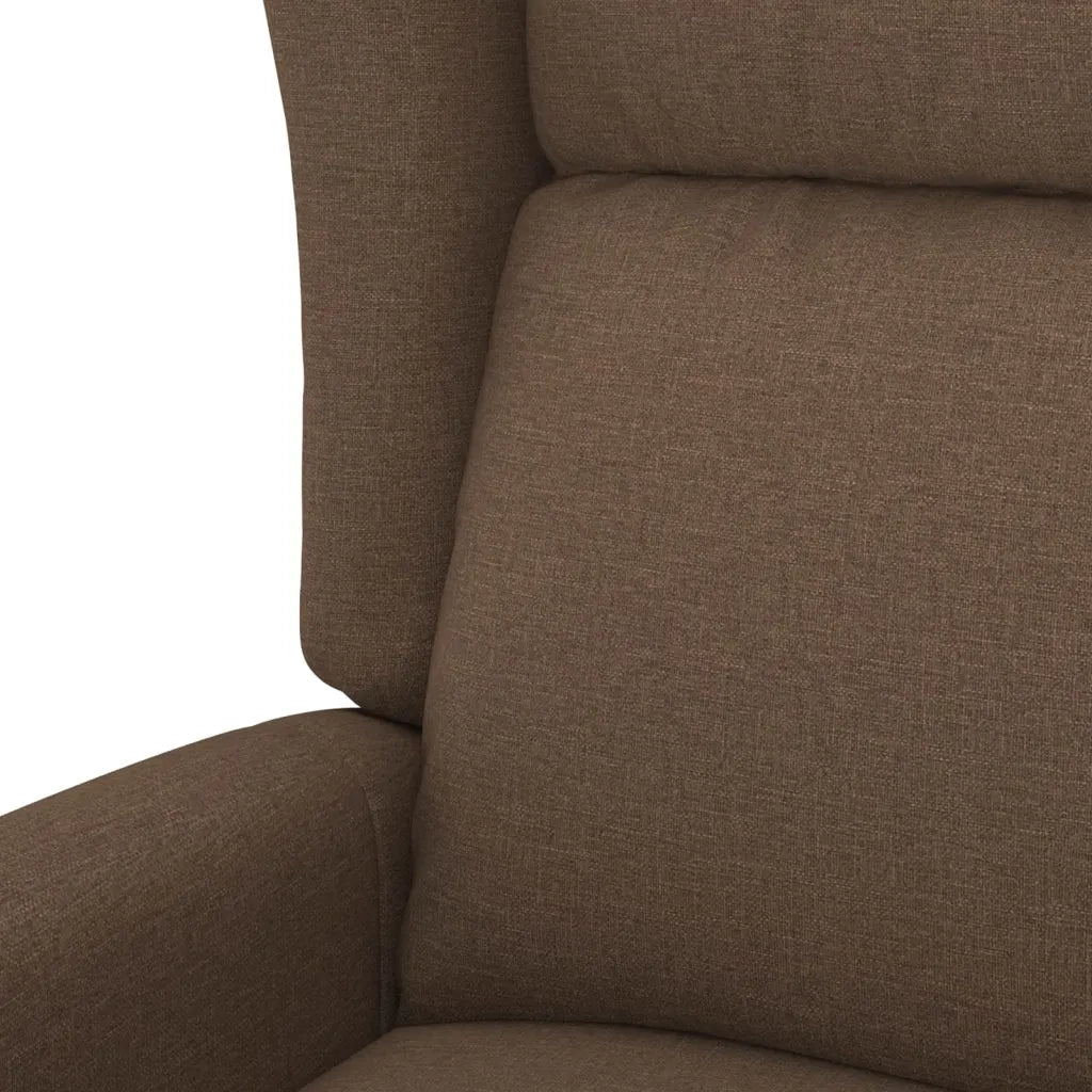 Poltrona ad Ala Reclinabile Elettrica Marrone in Tessuto 3098323