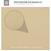 Copertura di Ricambio per Gazebo 4x3 m in Poliestere Anti UV con Tetto a 2 Livelli, Crema