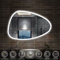 120 x 80 cm,AICA Specchio da Bagno LED con Luce, 3 Colori Regolabili,memoria, antiappannamento,CRI>90,autospegnimento