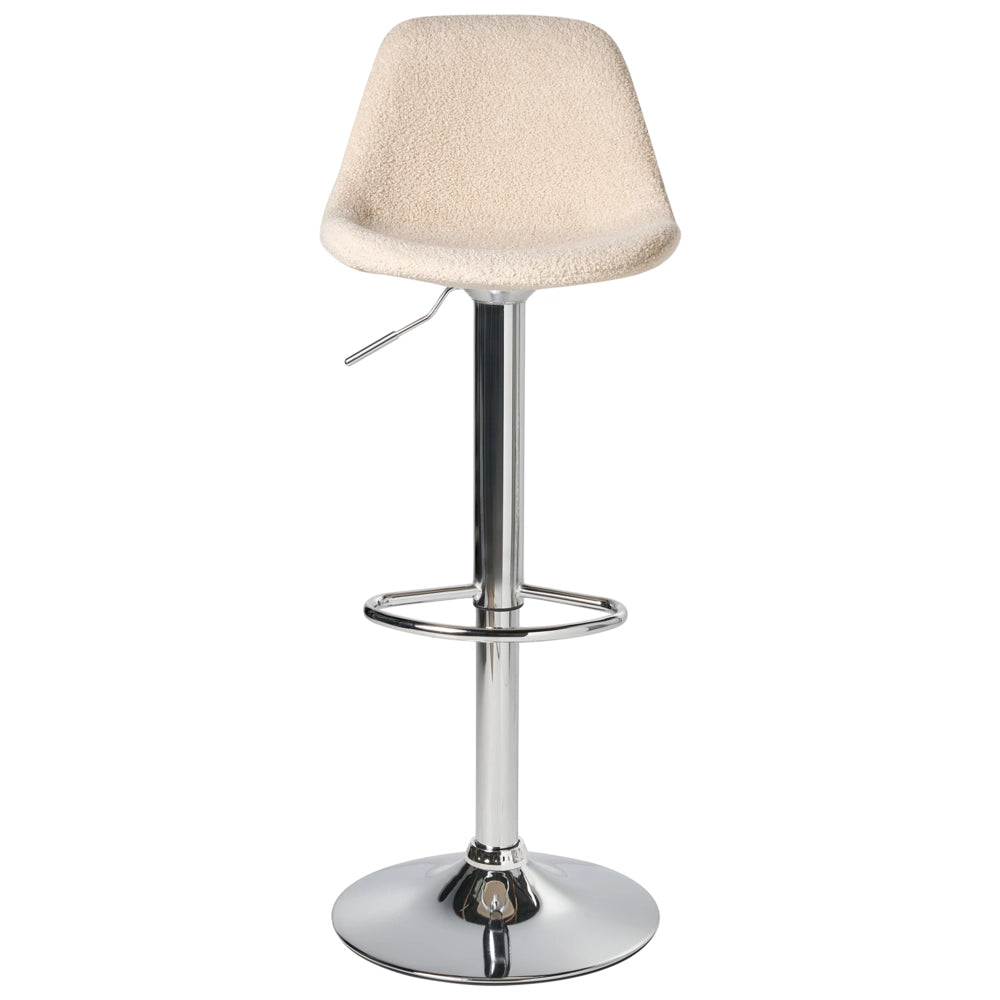 Set di 2 sgabelli da bar girevoli in tessuto beige chiaro con seduta imbottita stile moderno