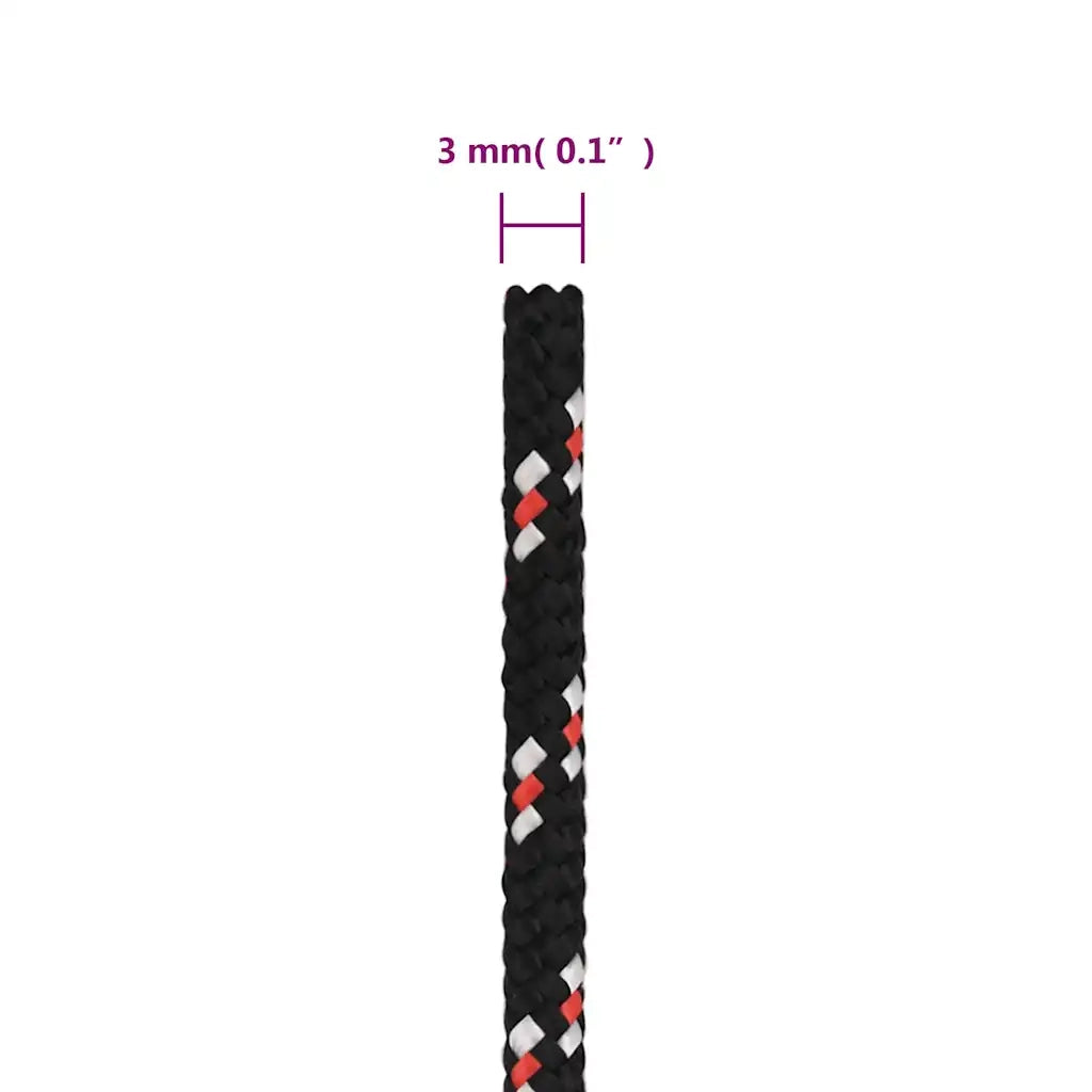Corda da Lavoro Nera 3 mm 500 m in Polipropilene 152326
