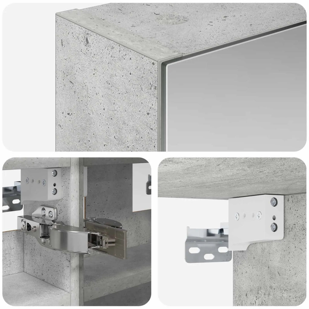 Mobiletto per specchio da bagno con lo scaffale Grigio cemento