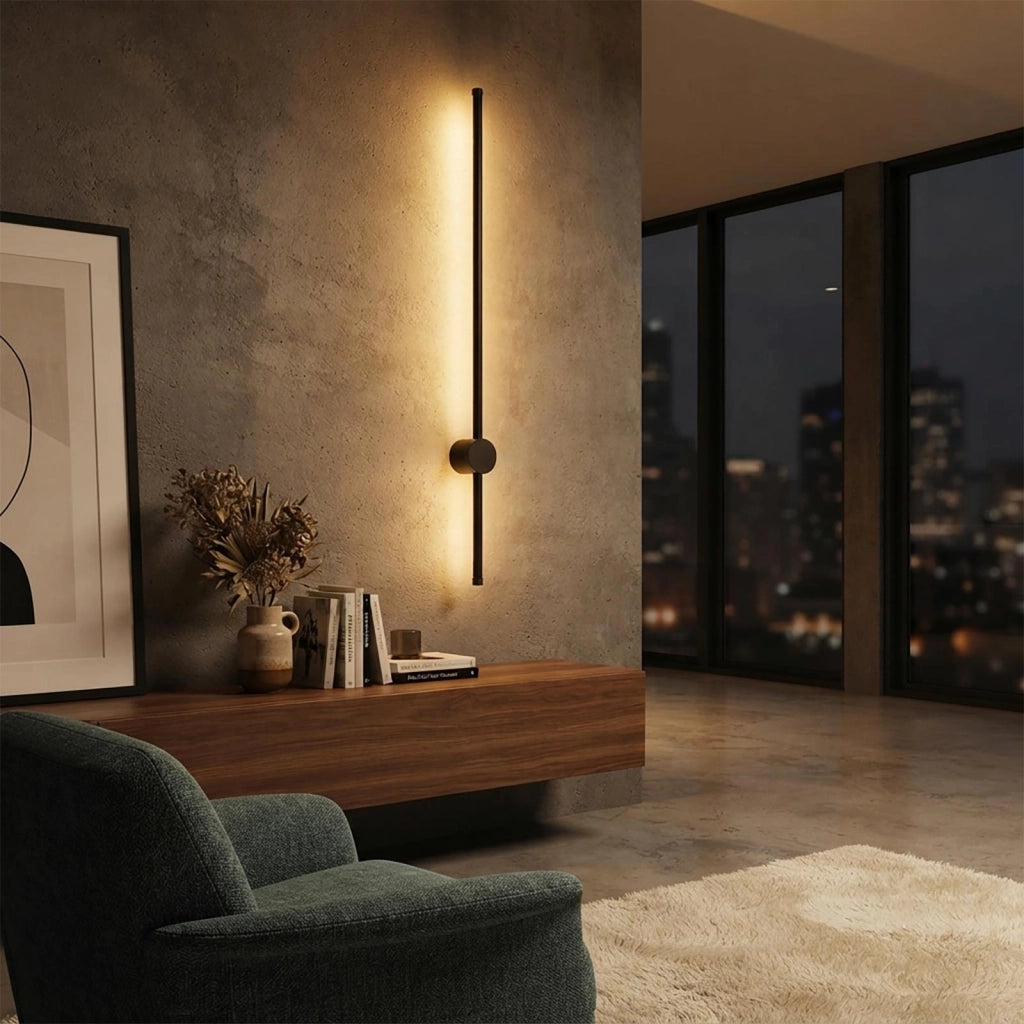 Applique Barra Luminosa Lineare LED 12W CCT Lampada Decorativa Moderna Parete Luce Orientabile Soggiorno Camera da Letto 230V NERO