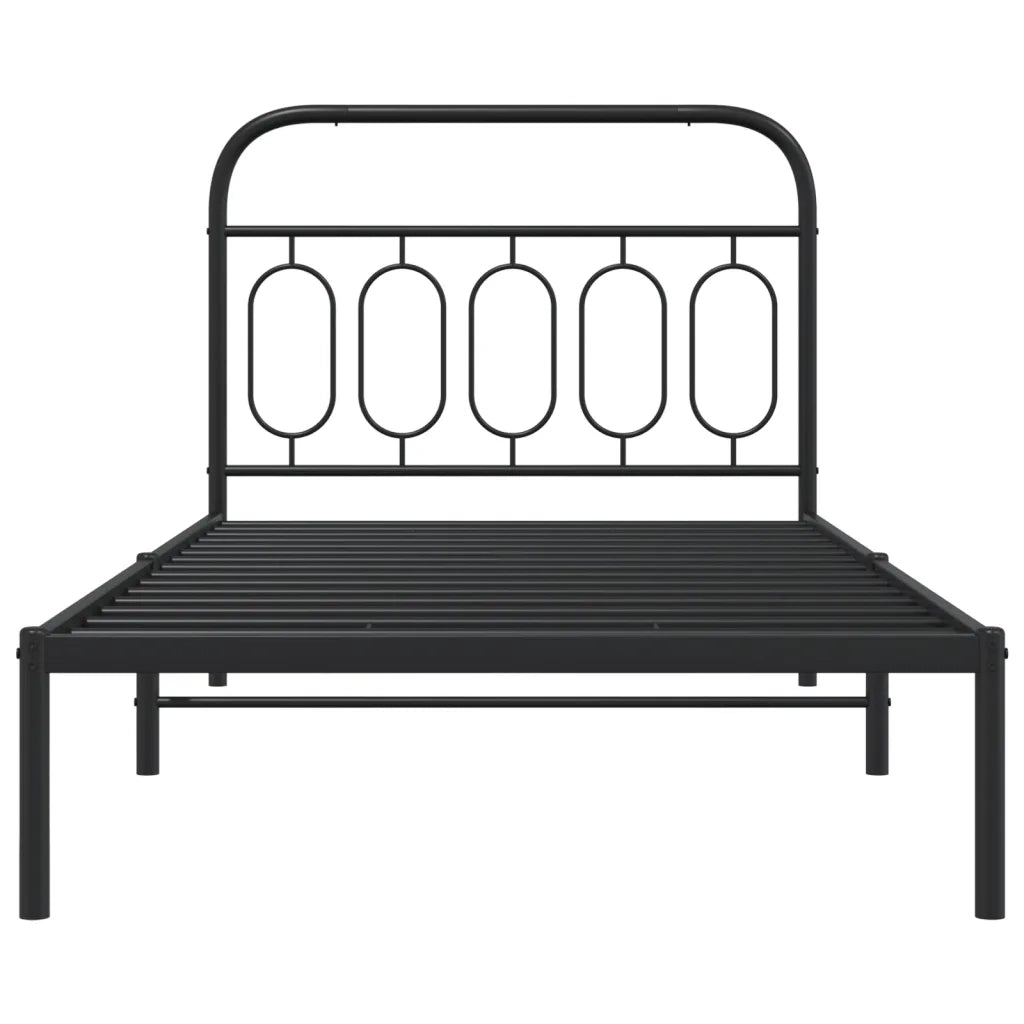 Giroletto con Testiera in Metallo Nero 107x203 cm 377113