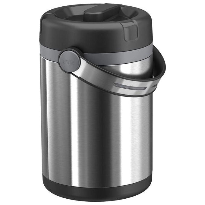EMSA 509244 MOBILITY Contenitore Termico per Alimenti 1.2 L Acciaio Inox con Inserto Amovibile 700 ml Chiusura Ermetica Mantenimento Calore 6h Freddo 12h colore Nero Antracite