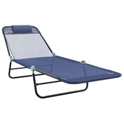 Lettino Prendisole | Sdraio da giardino | Lettino da sole pieghevole Blu navy 182 x 55 x 85,5 cm