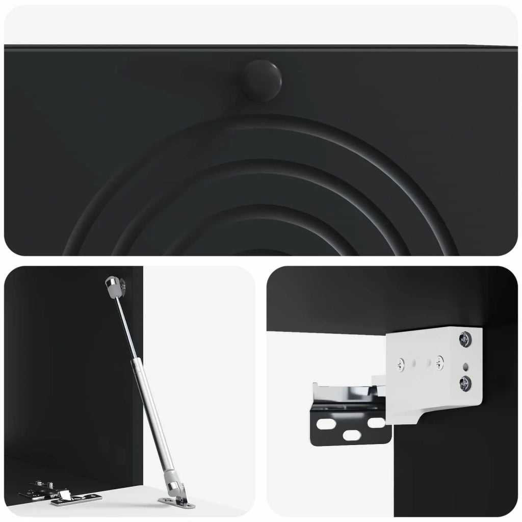 Mobile Porta TV da Muro-Credenza per TV sospesa Nero 78,5 x 41 x 30 cm 792193