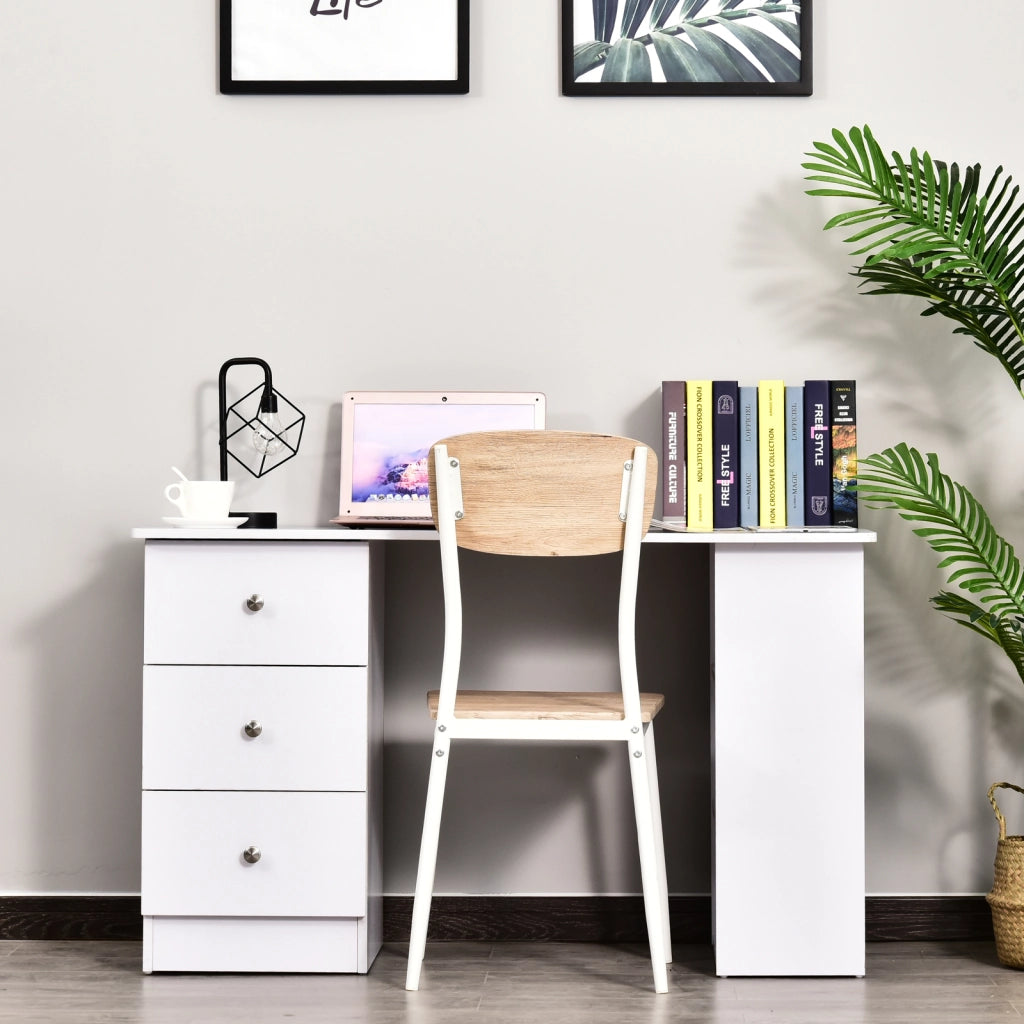 Scrivania con cassetti e scaffali ¨C Minimal ¨C bianco 120x49x72 cm