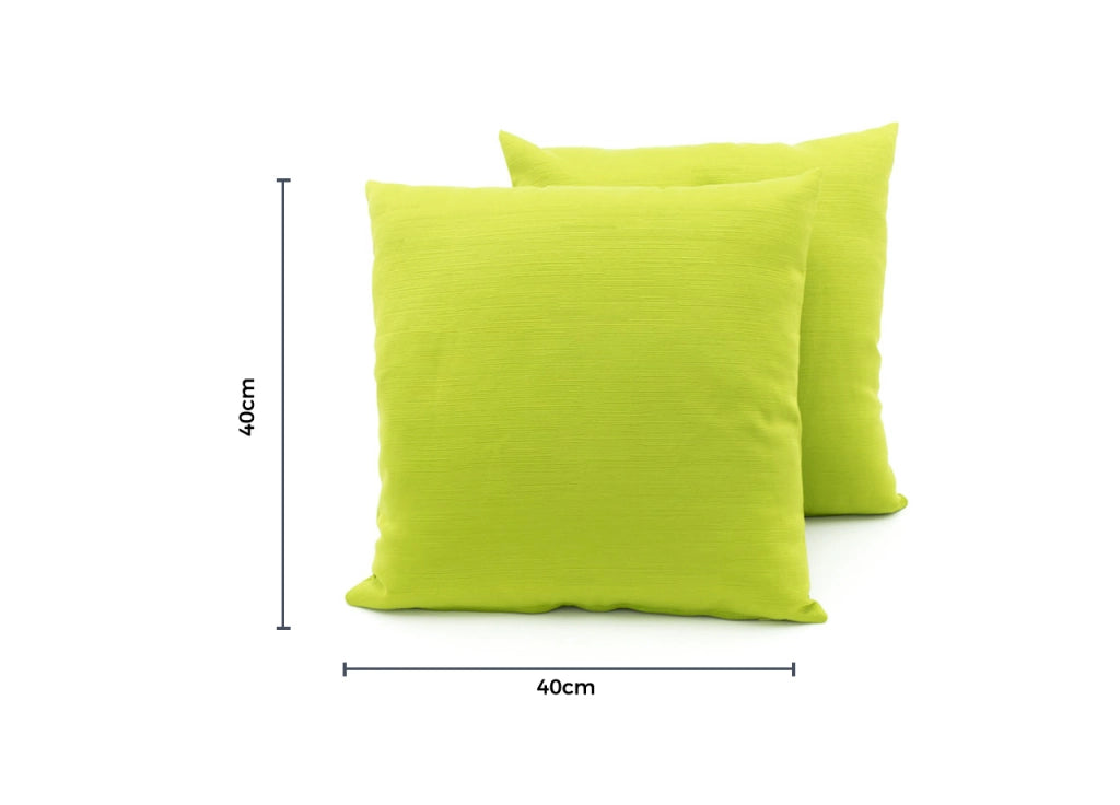 Coppia Cuscini Arredo Imbottiti Tessuto Ottoman In Tinta Unita Colore Verde 29 - 40x40 - Verde 29
