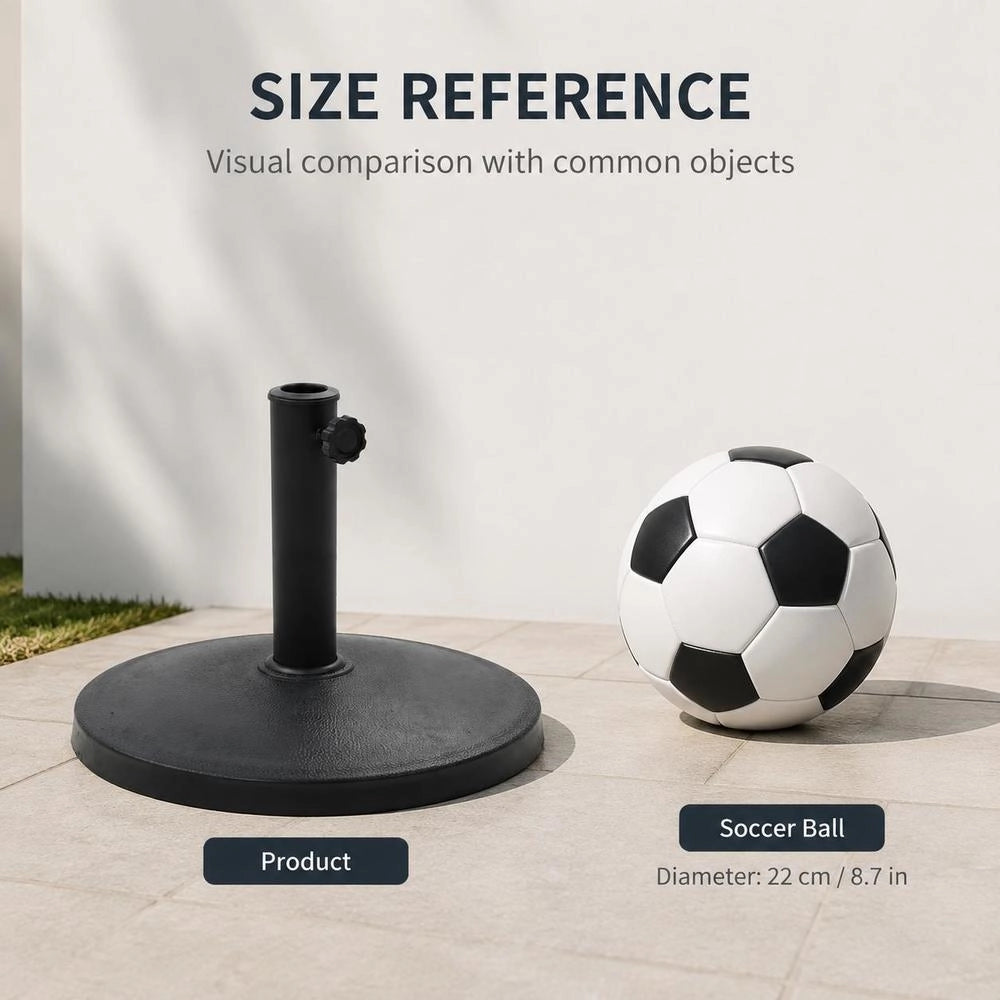 Parasol Base, Round, 10 Kg, Black, Polyresin