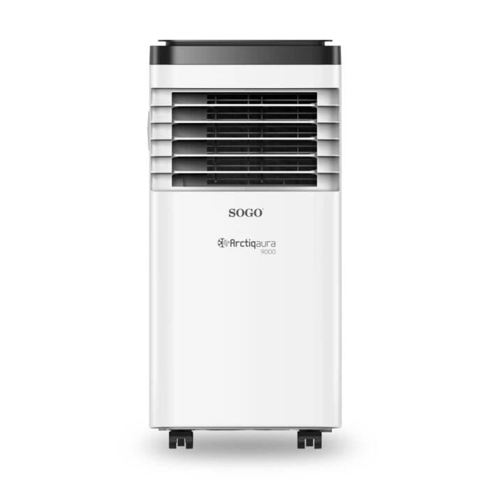 Condizionatore portatile 9000 BTU, 970W, display LED touch, funzione deumidificatore, 3 velocità, timer 24h - SOGO
