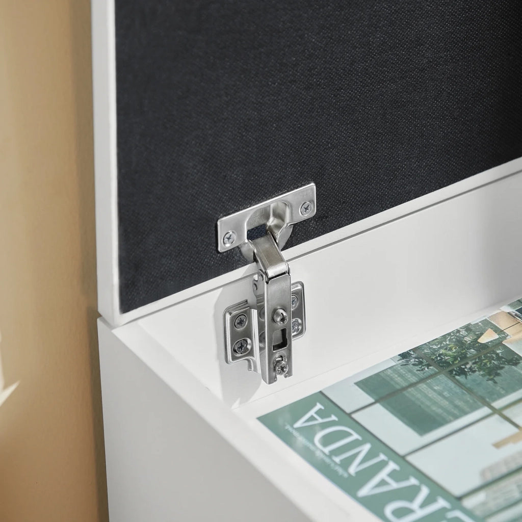 Scarpiera da ingresso, Cassapanca,Portascarpe con cuscino,bianco, FSR25-W,IT