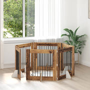 Cancello per cani con supporti 6 pcs Legno antico 80 x 80 cm