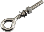 Occhiello in acciaio inossidabile 304 M6 a 12 pezzi - lungo corpo - corrosione resistente - adatto per interni/esterni - filo profondo - occhiello a gancio