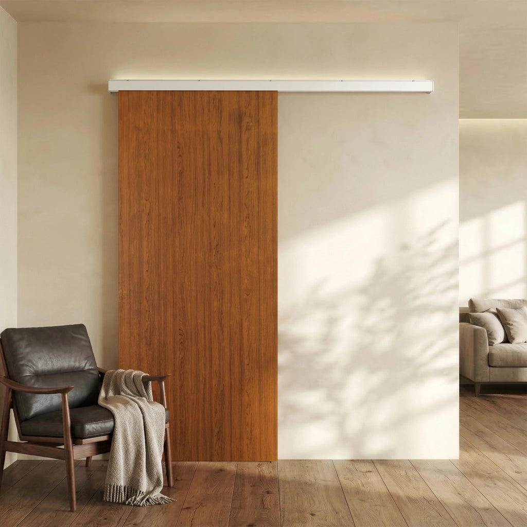 Porta Scorrevole per Armadio ¨C zephmum ¨C 90x210 cm, Effetto Legno Marrone