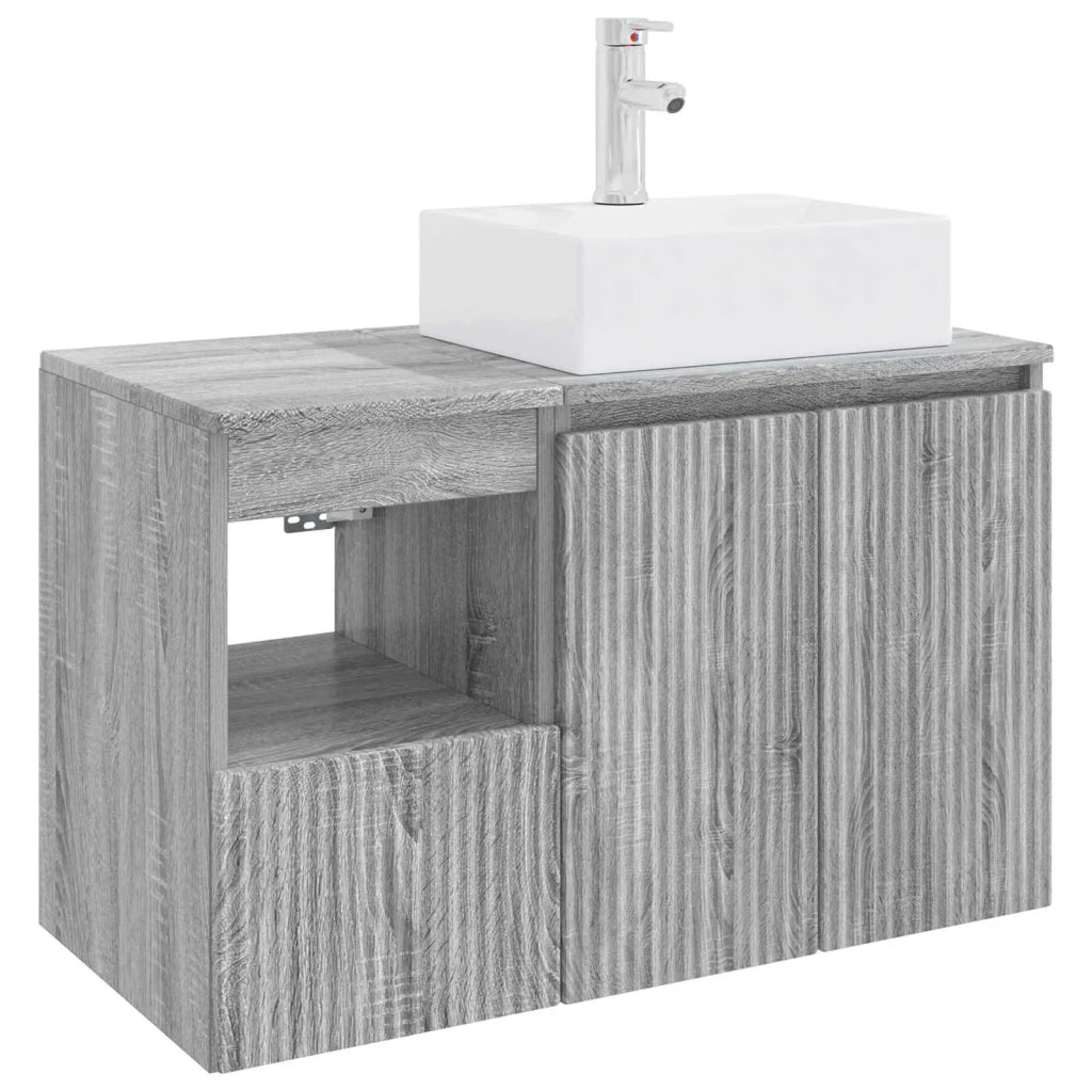 Set di mobili per il bagno 2 pz Sonoma grigio 3404060