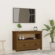 Mobile Porta TV ambra 79x35x52 cm in Legno Massello di Pino 821500