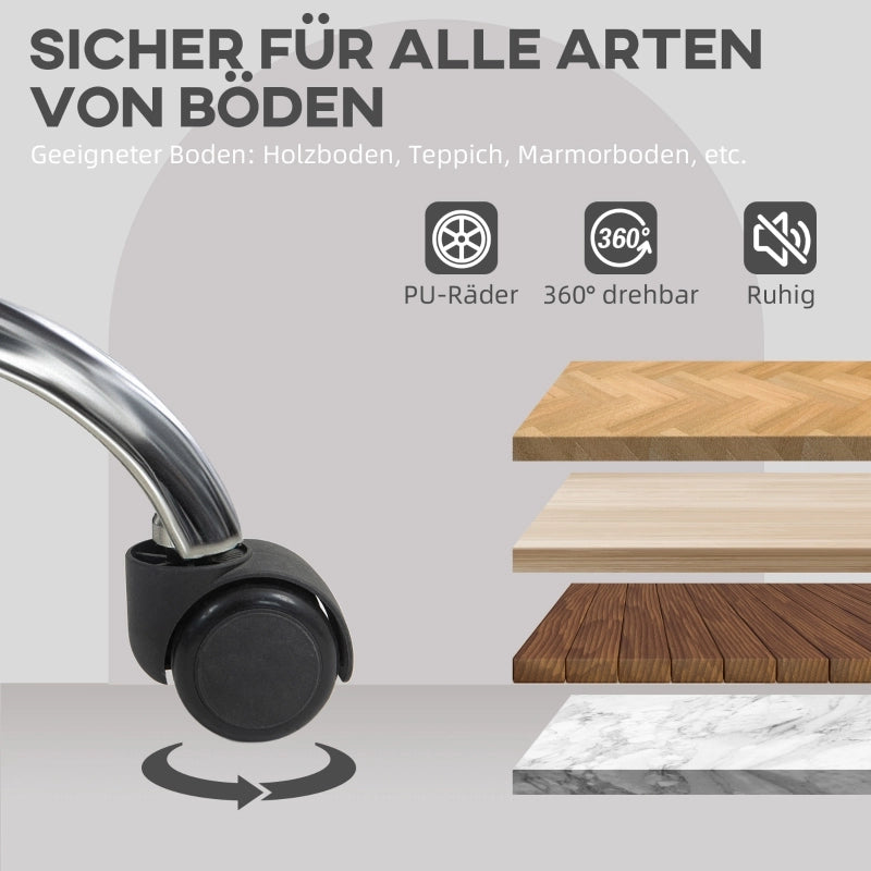 Sedia da ufficio girevole ergonomica con altezza regolabile funzione dondolo braccioli e ruote in poliestere grigio