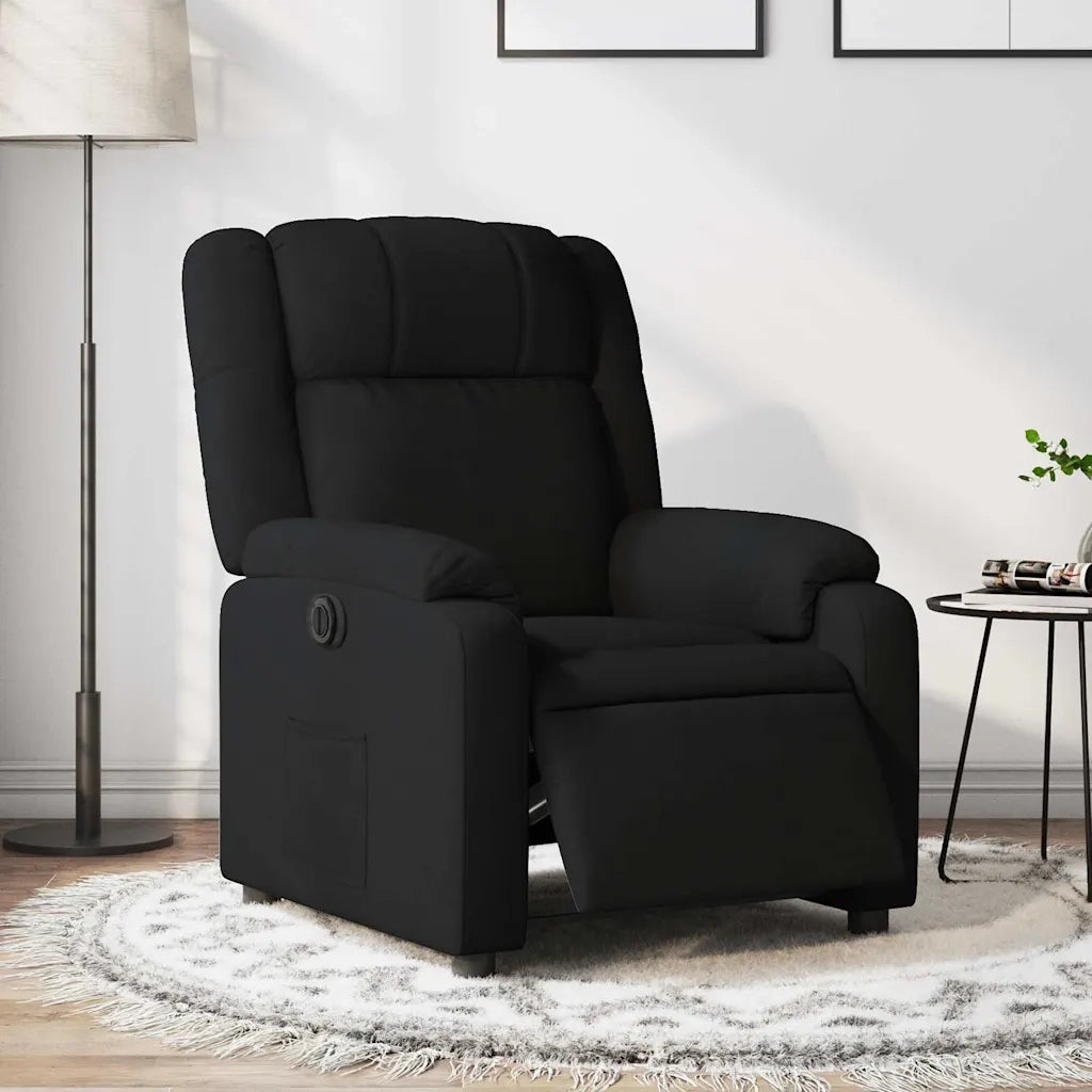 Poltrona | Sedia Relax Elettrica Reclinabile Nera in Tessuto