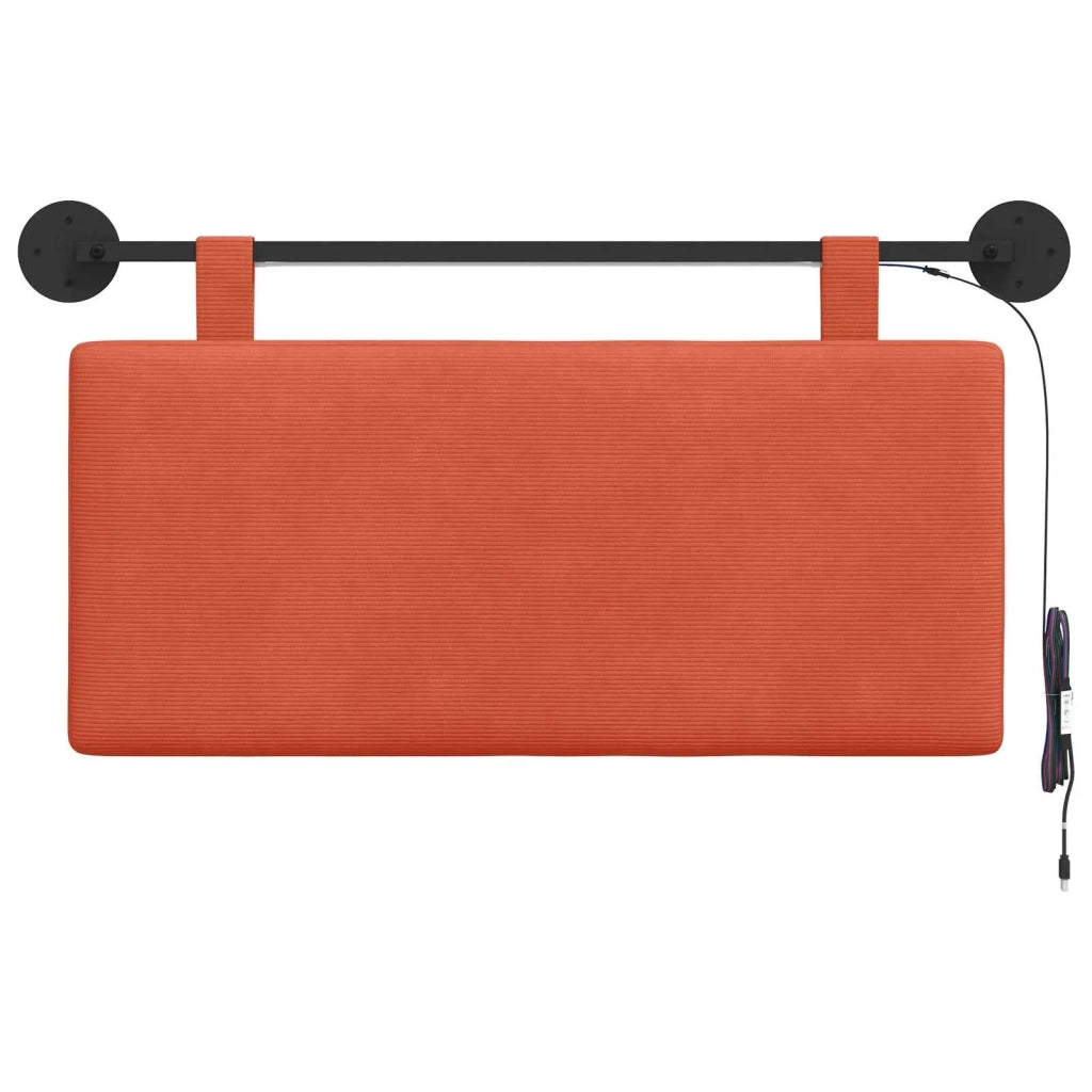 Testiera sospesa Con luce LED Rosso Arancio Tessuto in Cords