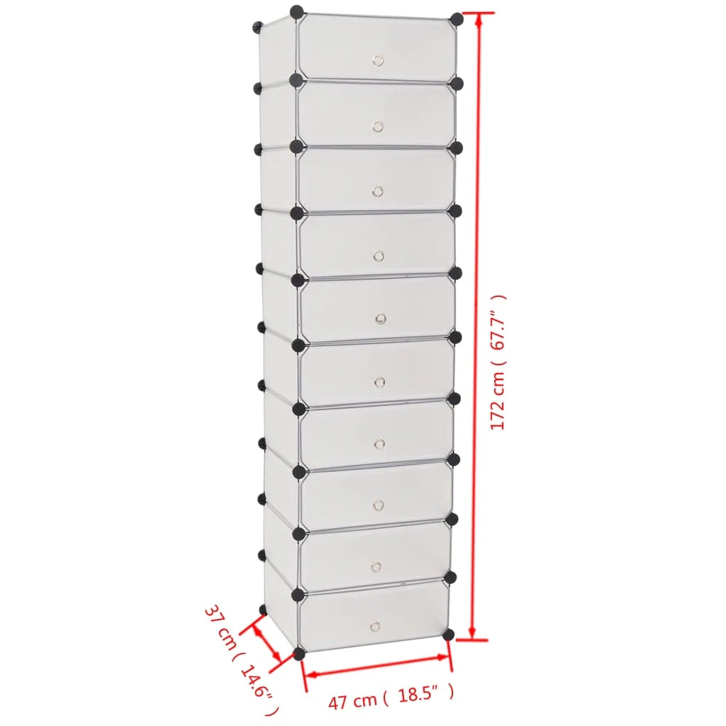 Scarpiera mobile contenitore per scarpe mobile ingresso/corridoio/soggiorno con 10 scomparti bianco 02_0021402