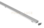 GSTP121- PROFILO IN ALLUMINIO SEZIONABILE INCASSO SU CARTONGESSO PIU DIFFUSORE COLORE GRIGIO SENZA LED DA ACQUISTARE SEPARATAMENTE MT2