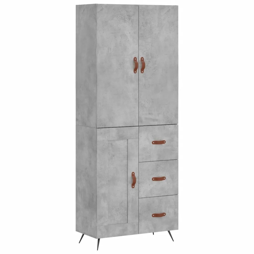 Credenza Grigio Cemento 69,5x34x180 cm in Legno Multistrato 3195991