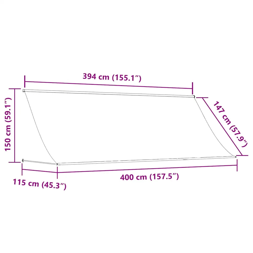 Tenda da Sole Retrattile-Tenda parasole per Patio 400x150 cm Arancione e Marrone
