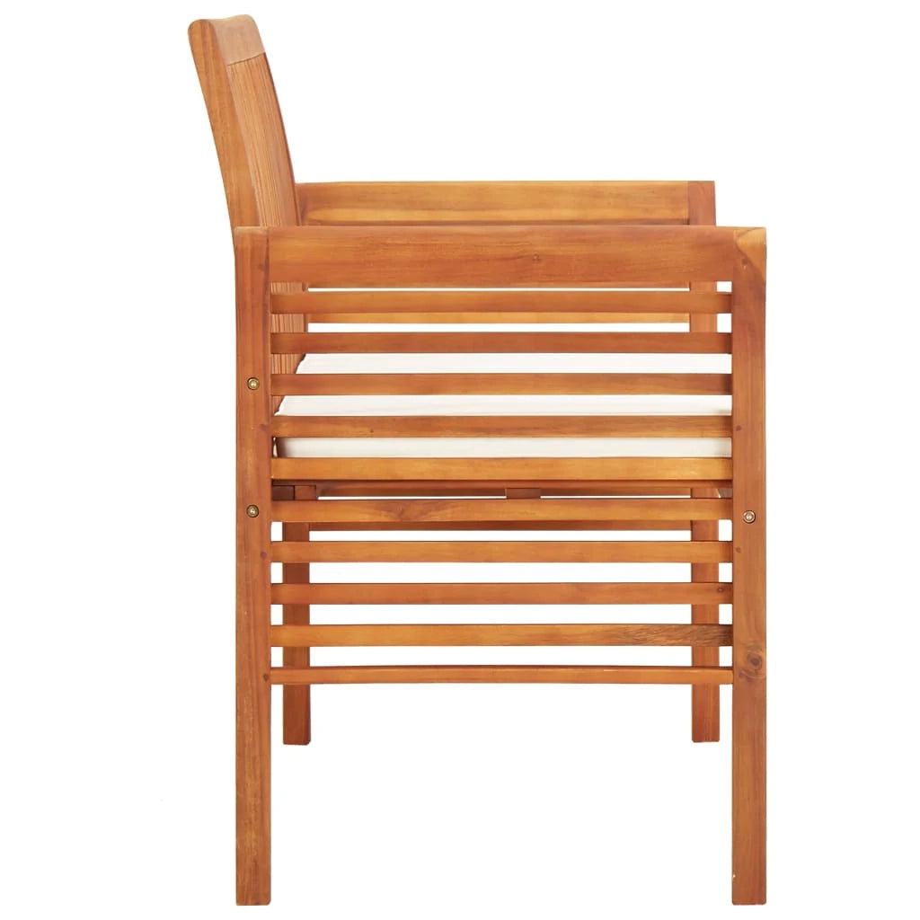Panca da giardino mobili da esterno per patio panca da terrazza a 2 posti con cuscino 120 cm legno massello di acacia 02_0011285