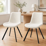 SEDIA girevole 360° in tessuto bianco e metallo Set da 2 pezzi