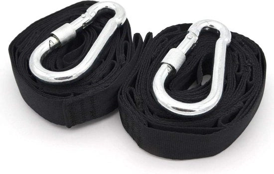 Supporto per lettini - 2 cavi 280x2,5cm - 300kg di fissaggio - Ossatura di sostegno Nero - Solido e duraturo