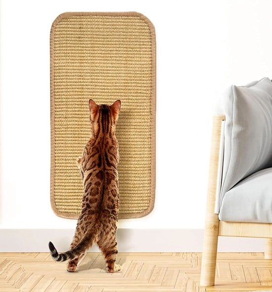 Sisal anti-scrocchio per gatti - Protezione per tappeti e divani - Scocchi con chiusura con nastri adesivi + attacco adesivo a doppia faccia - 50 x 25 cm