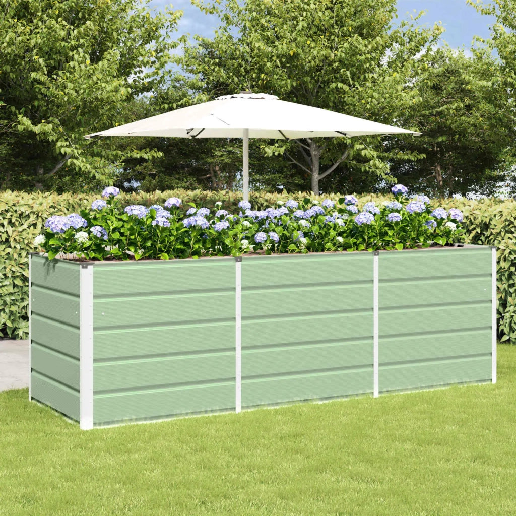 Fioriera | Cassetta per fiori | Vaso Verde 240 x 80 x 75 cm Acciaio